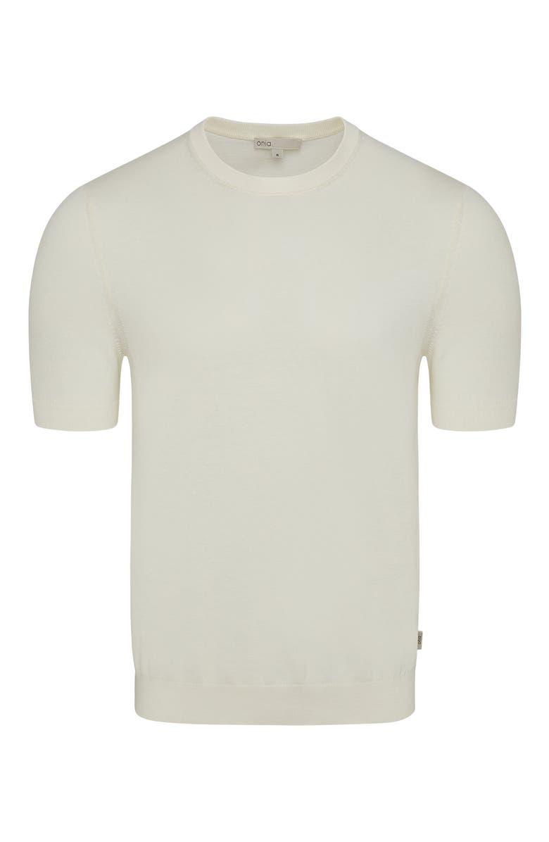 Onia Mercerized Cotton Knit Tee, Alternate, color, Egret