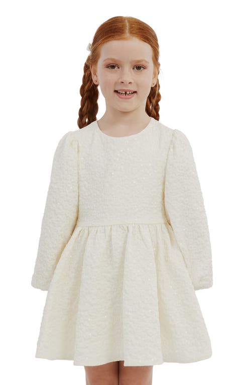 Shop Bardot Junior Kids' Mirae Long Sleeve Sequin Dress In Ivory