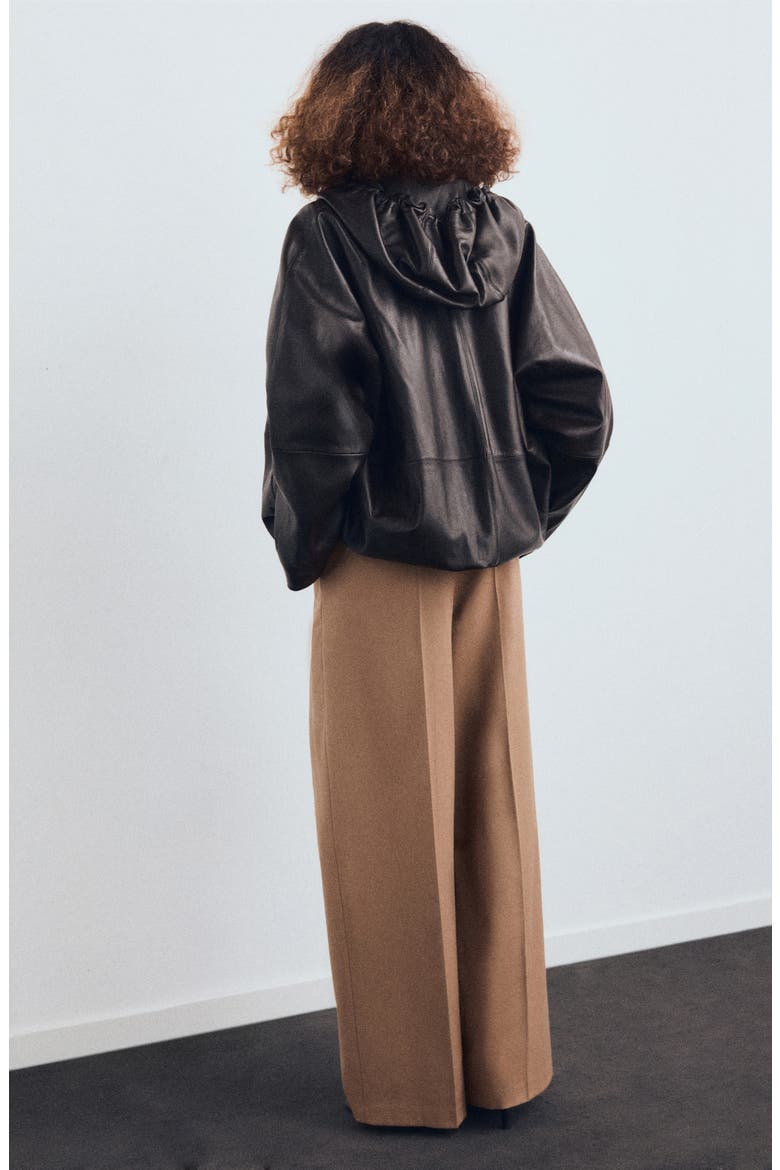 Pleated Straight Leg Pants, Alternate, color, MEDIUM BROWN