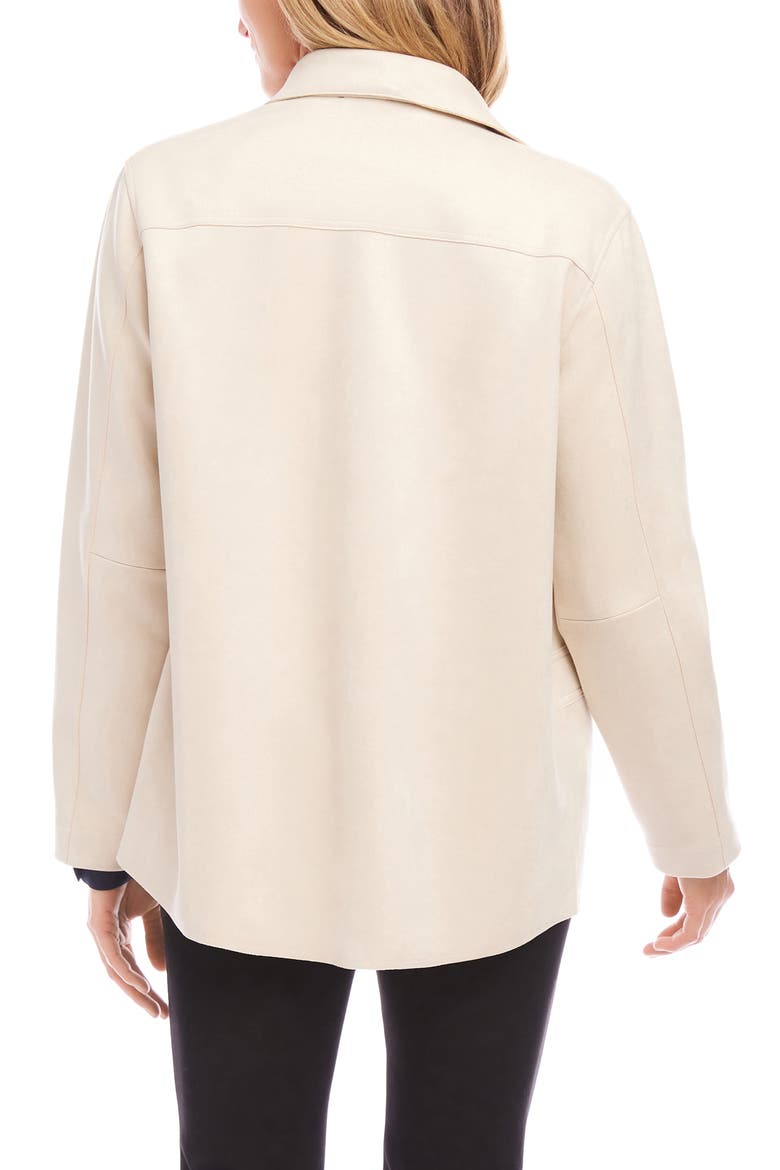 Faux Suede Shirt Jacket, Alternate, color, ALMOND