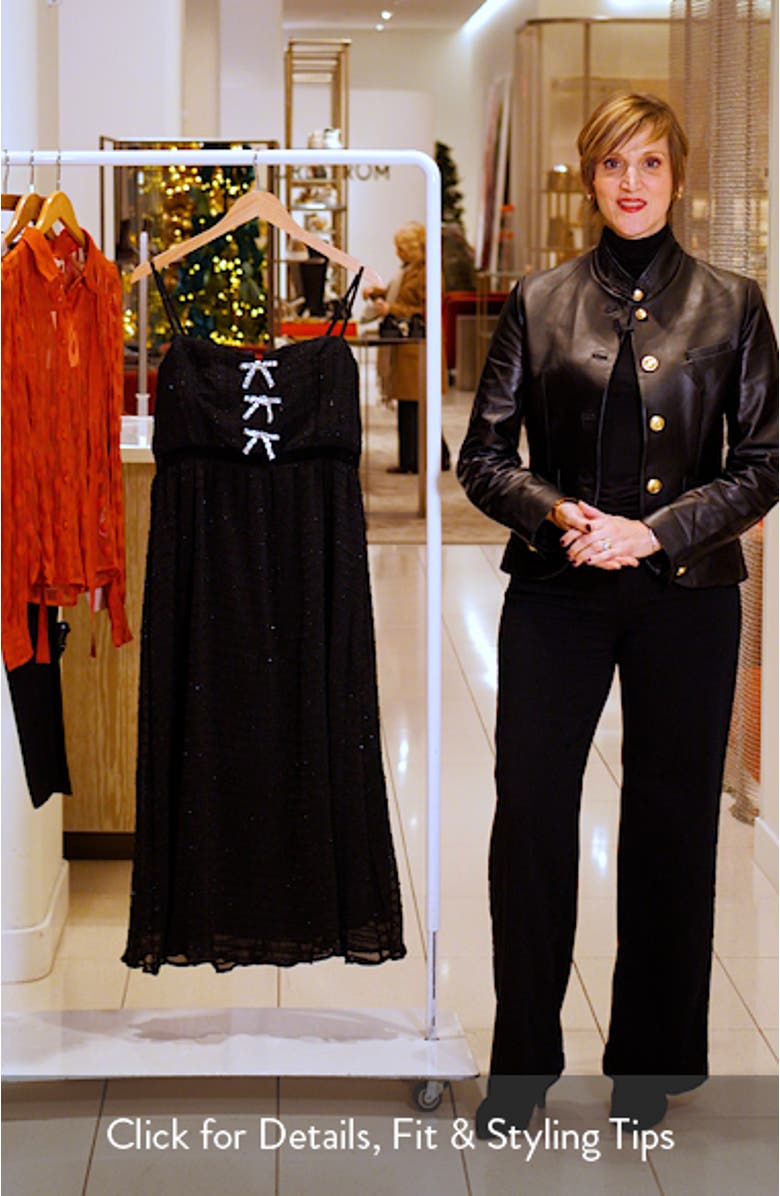 Crystal Bow Detail Metallic Dress, sales video thumbnail