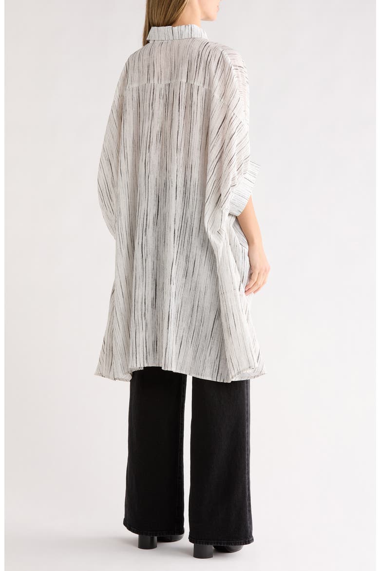 Oversize High/Low Button-Up Shirt, Alternate, color, OFF WHITE