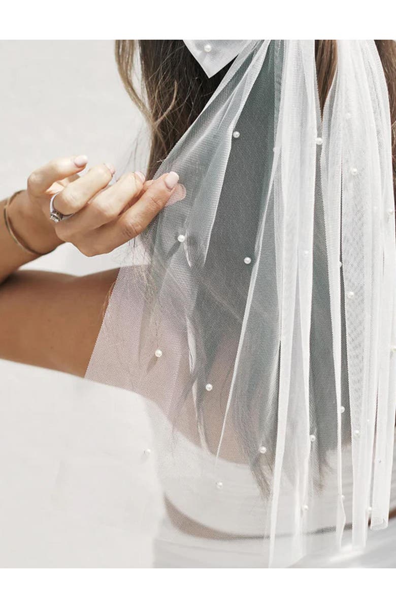 Six Stories Pearl Bride Hair Bow, Alternate, color, 