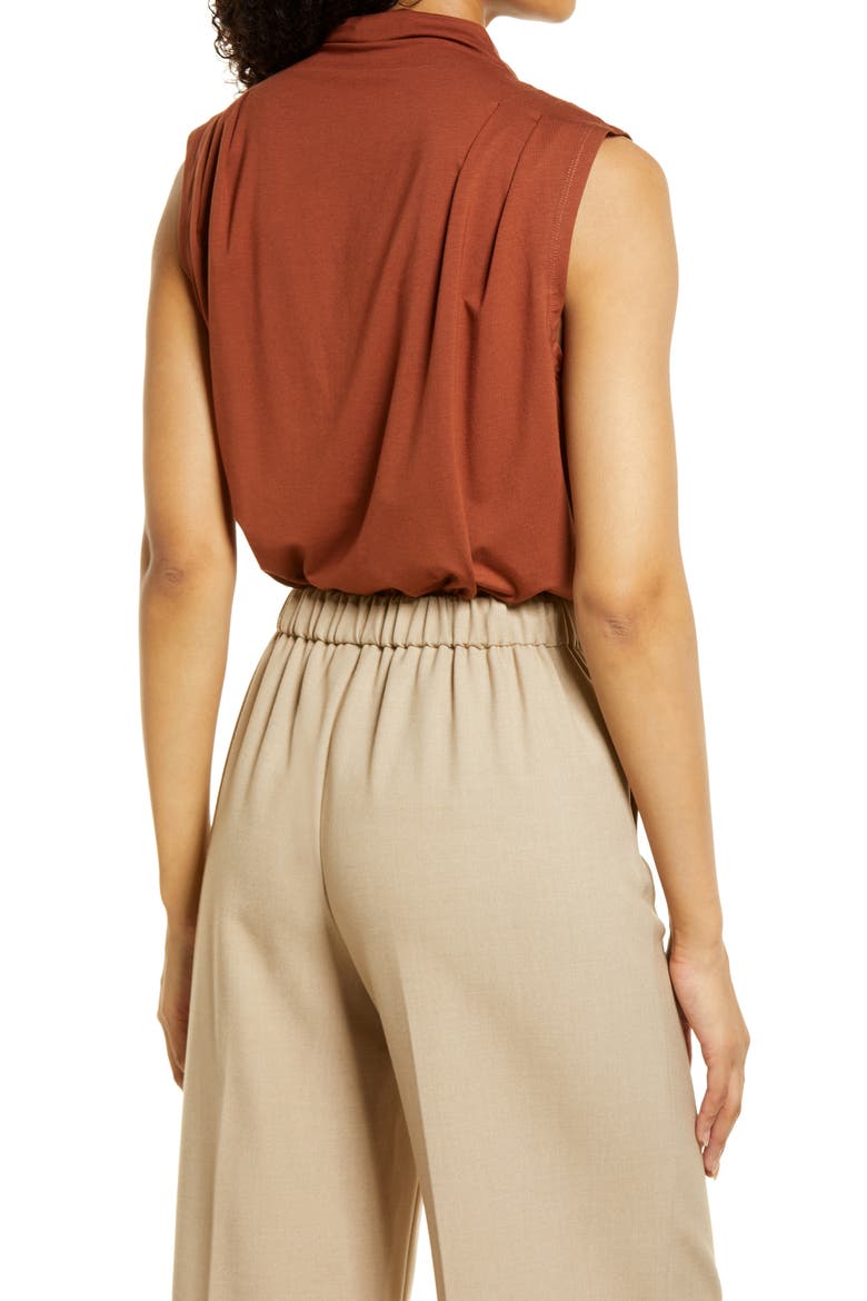 Mock Neck Sleeveless Top, Alternate, color, RUST SEQUOIA