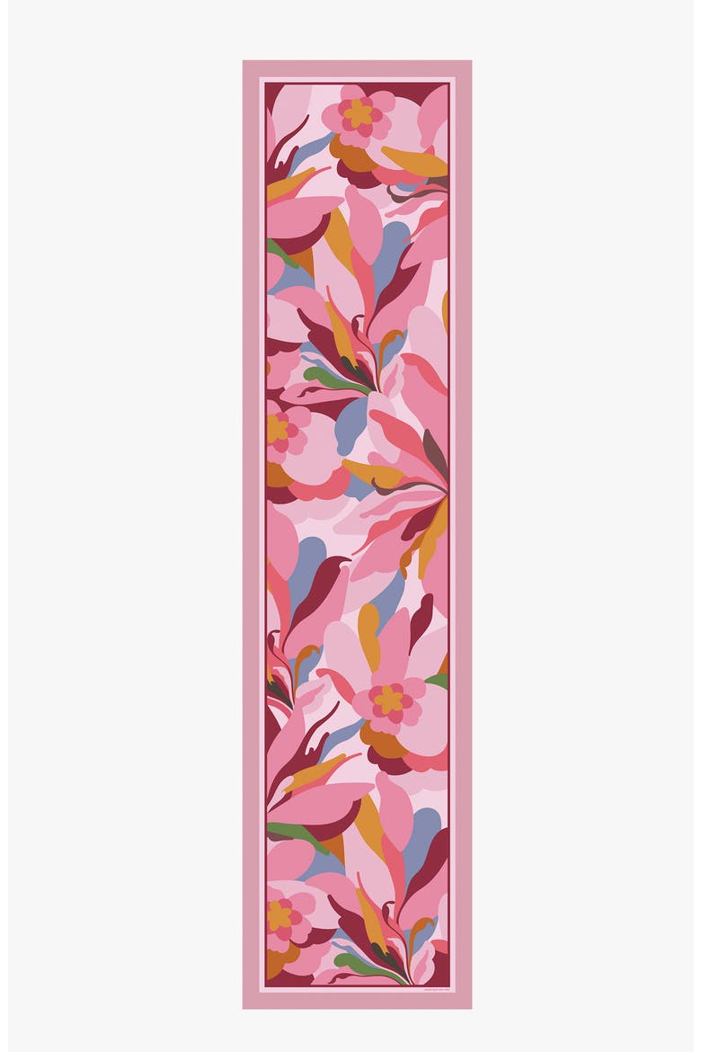 Petal Mirage Oblong Silk Scarf, Main, color, Pink
