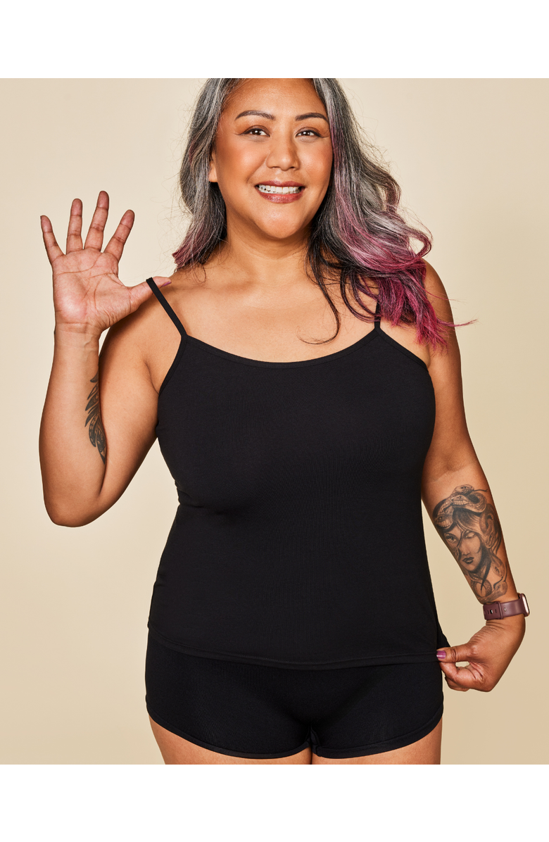 Meadow Luna Cotton Cami, Main, color, Black