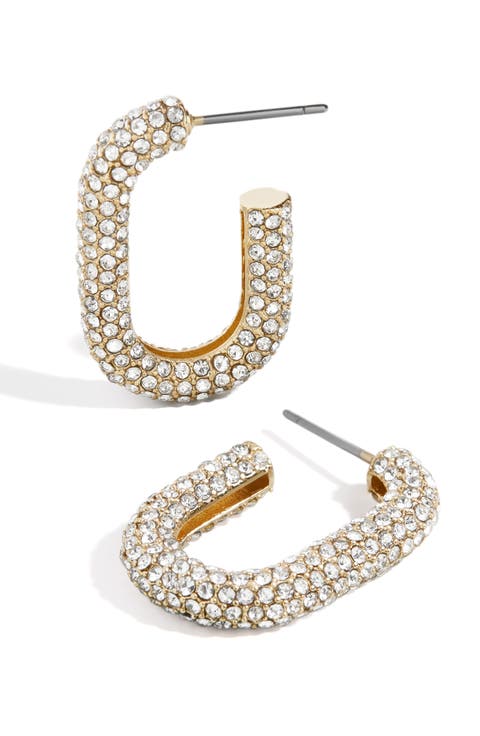 Pavé Oval Hoop Earrings