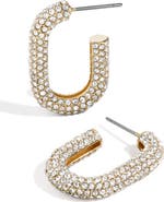 BaubleBar Pavé Oval Hoop Earrings