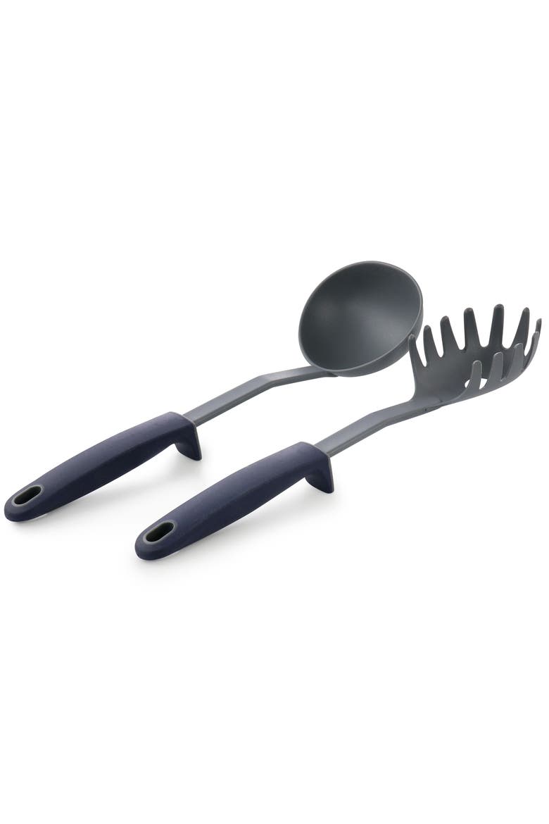 Bluemarine 2 Piece Ladle and Pasta Server Utensil Set, Alternate, color, Navy