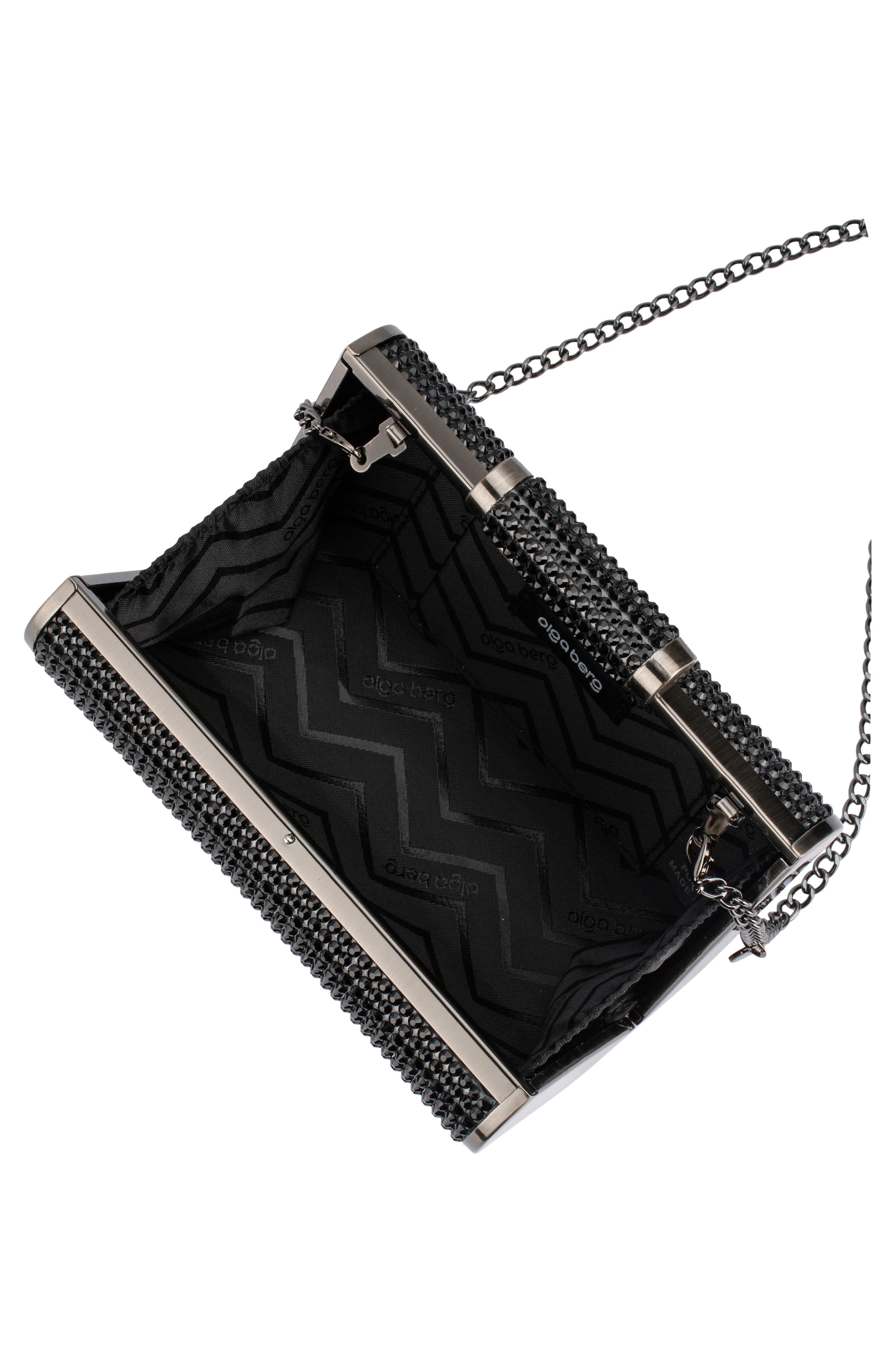 Olga Berg Bae Hot Fix Crystal Frame Clutch, Alternate, color, 