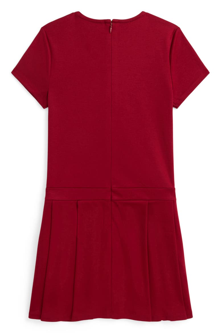 Kids' Pleat Ponte Dress, Alternate, color, RED
