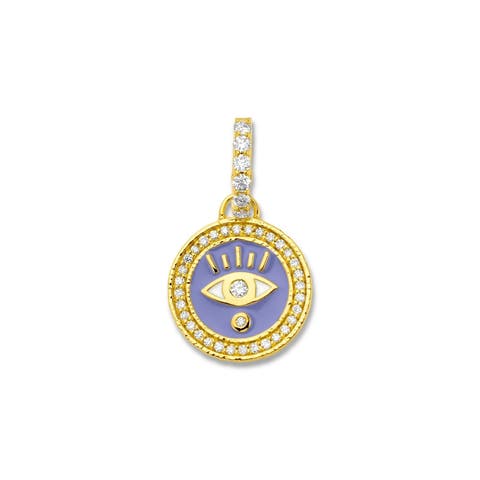 Enameled Evil Eye Charm with Diamonds