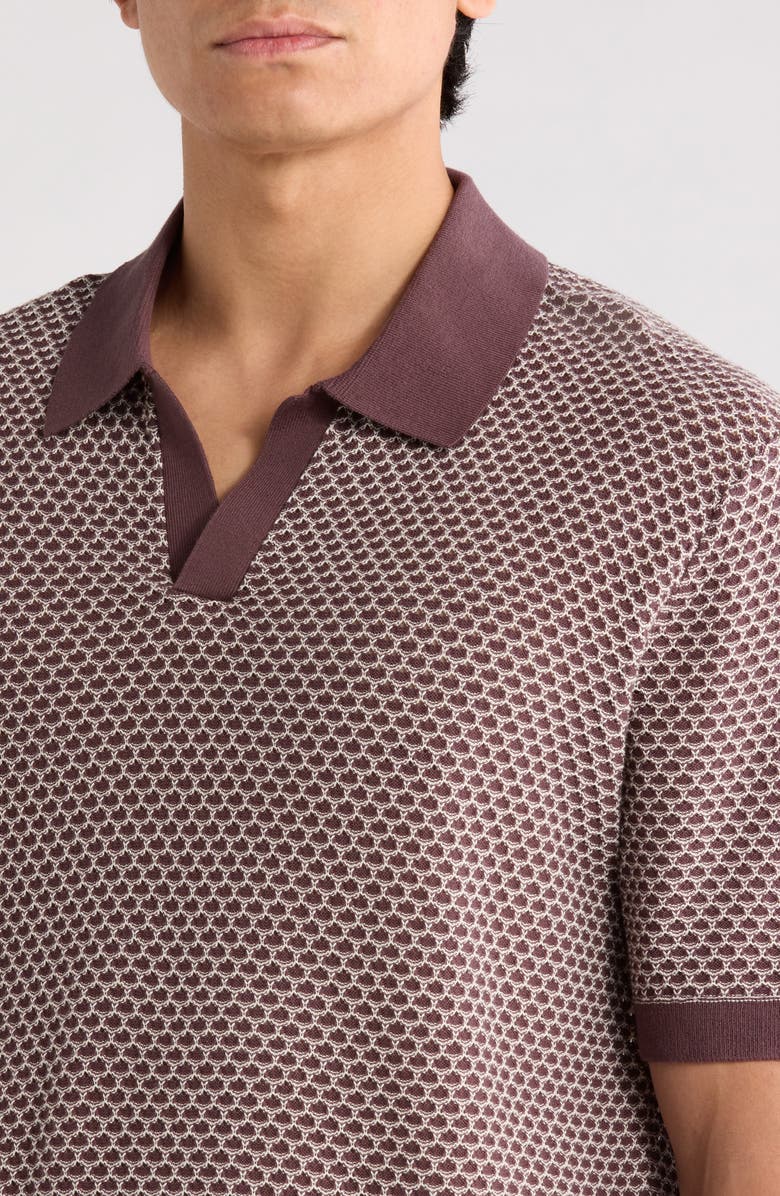 Madewell Johnny Collar Sweater Polo, Alternate, color, Rum Raisin