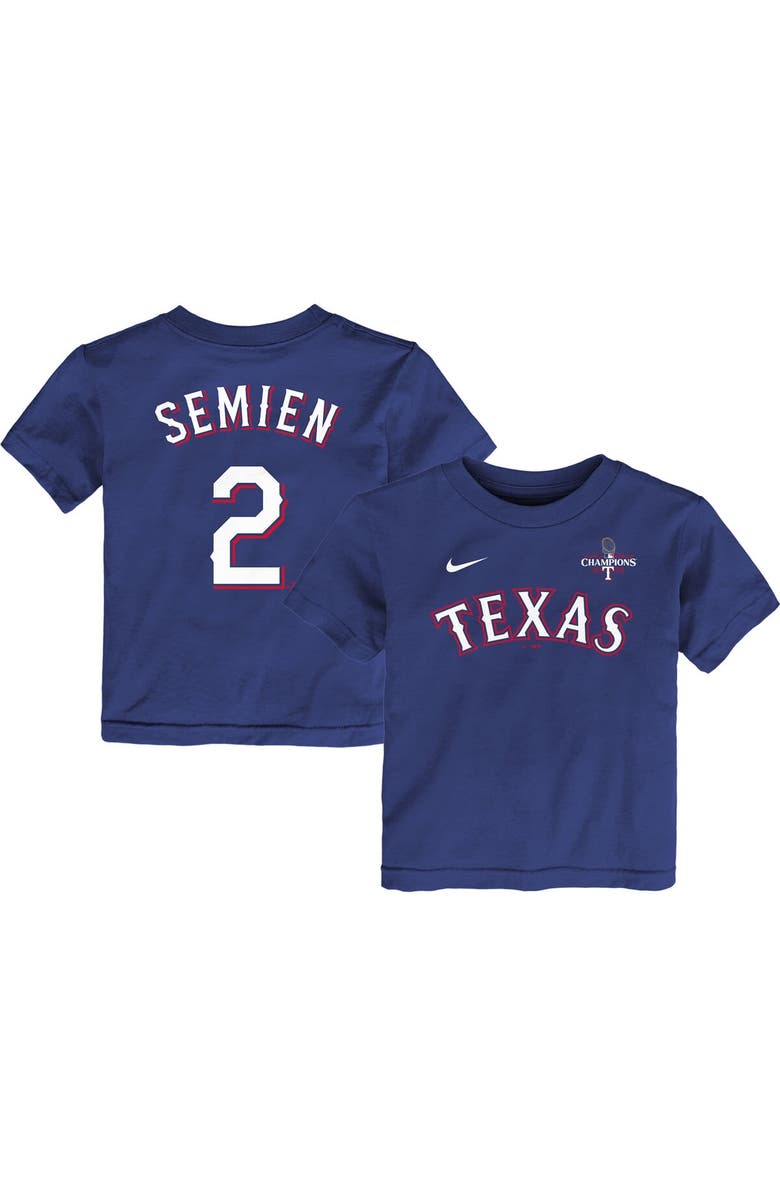 Nike Toddler Nike Marcus Semien Royal Texas Rangers 2023 World Series Champions Name & Number T-Shirt, Main, color, 