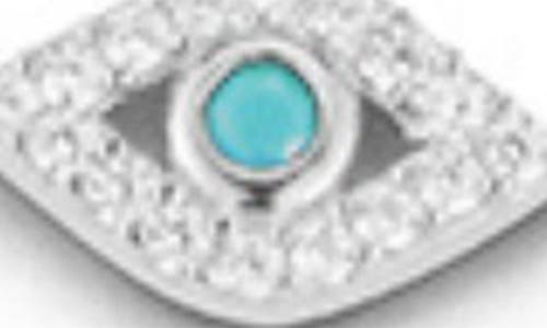 Sphera Milano Cubic Zirconia Evil Eye Charm Anklet In Silver