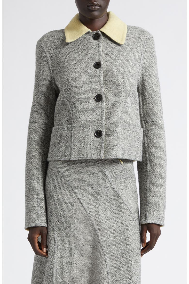Gaelle Double Face Wool Blend Tweed Jacket, Main, color, ECRU/ TAHINI MULTI