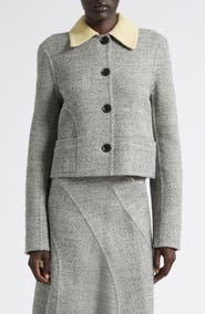 Proenza Schouler Gaelle Double Face Wool Blend Tweed Jacket