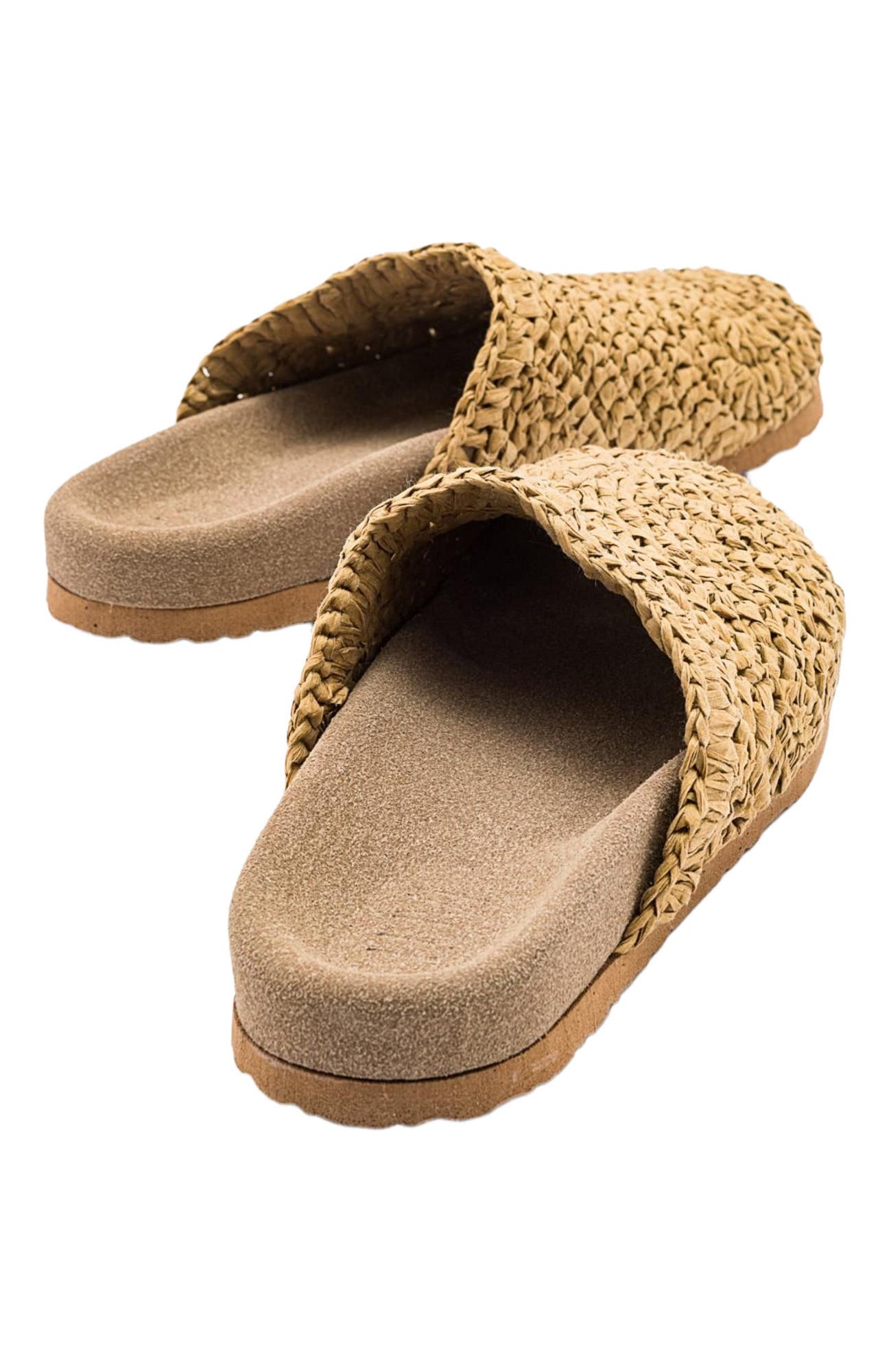 Prologue Shoes LOOP Woven Slide Sandal, Alternate, color, Light Beige Faux Leather