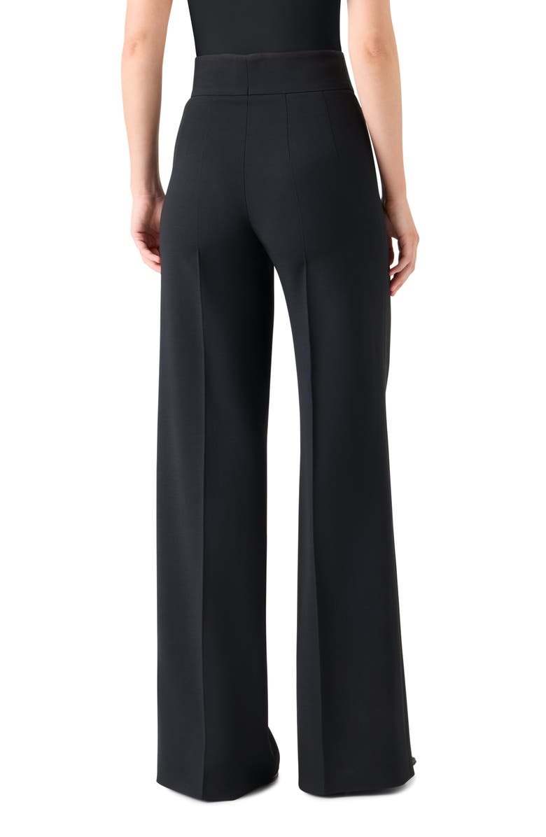 Akris Fiyuki Wool Blend Double Face Wide Leg Pants, Alternate, color, Black