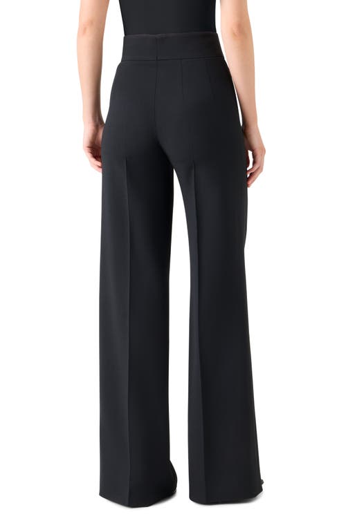 Akris Fiyuki Wool Blend Double Face Wide Leg Pants In Black