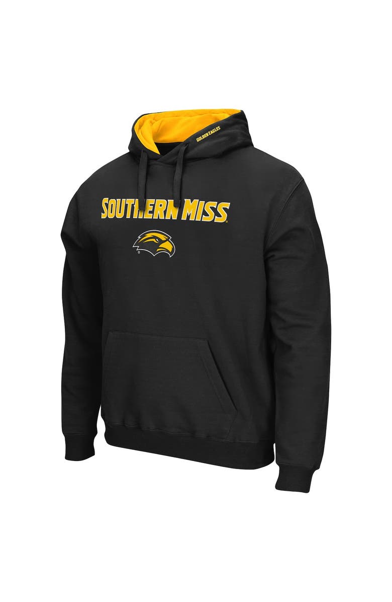COLOSSEUM Men's Colosseum Black Southern Miss Golden Eagles Arch and Logo Pullover Hoodie, Alternate, color, Black