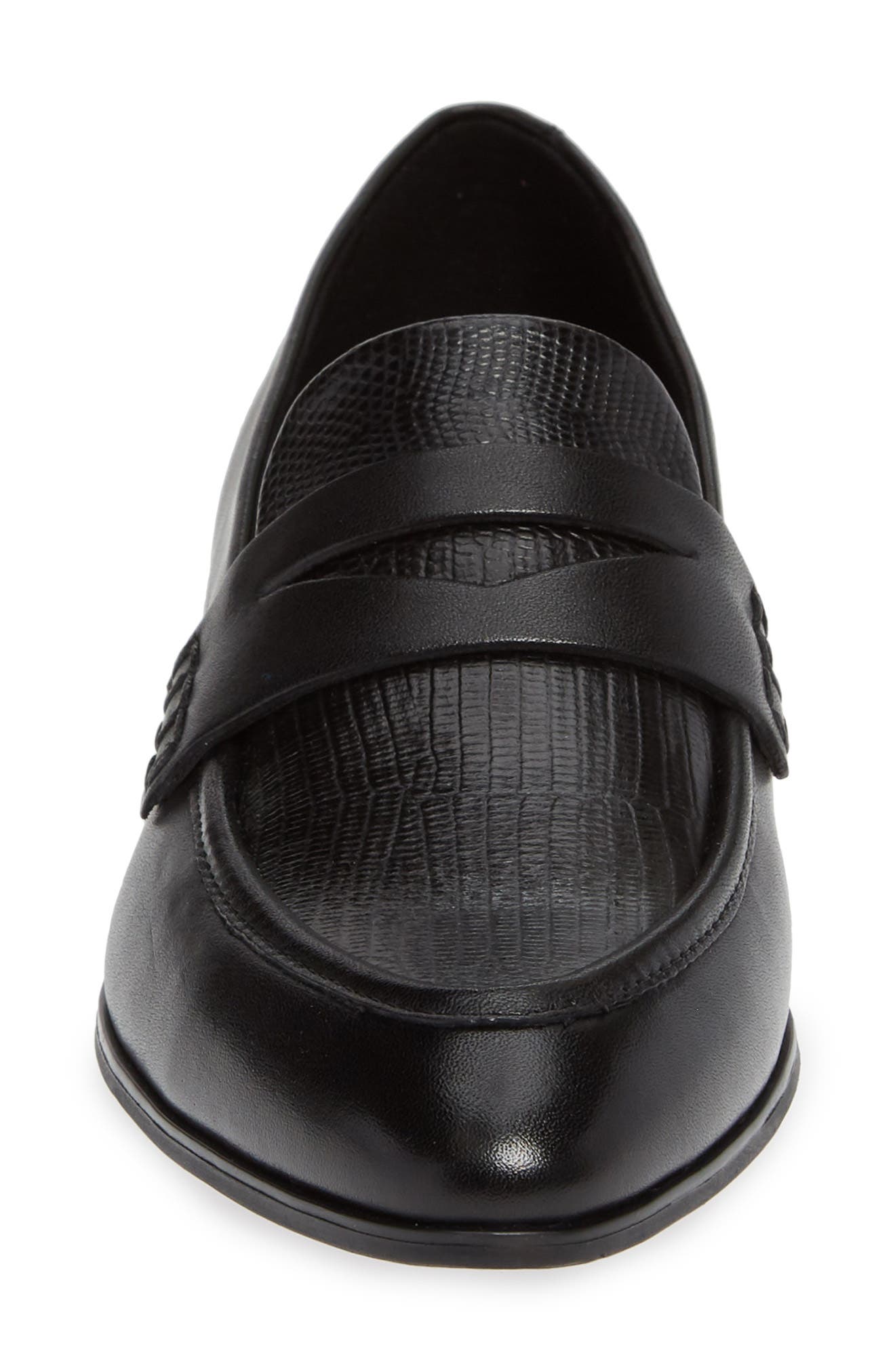 Frances Loafer, Alternate, color, BLACK/ BLACK LEATHER