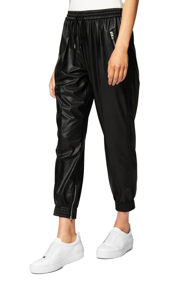 BLANKNYC Faux Leather Joggers, Alternate, color, Running Wild
