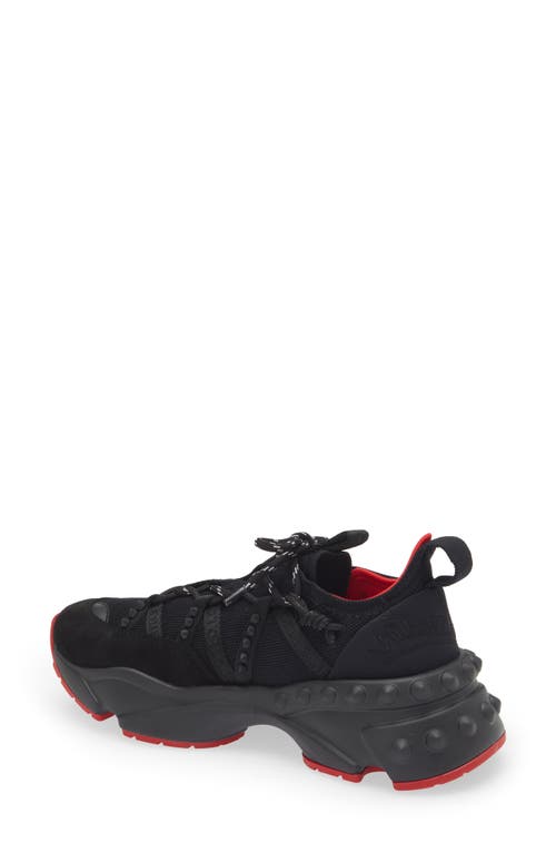 Christian Louboutin Trailrun Donna Red Sole Runner Sneakers In Black