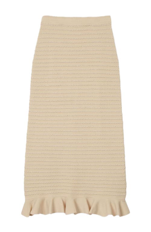 Sandro Rhinestone Knit Maxi Skirt In Beige
