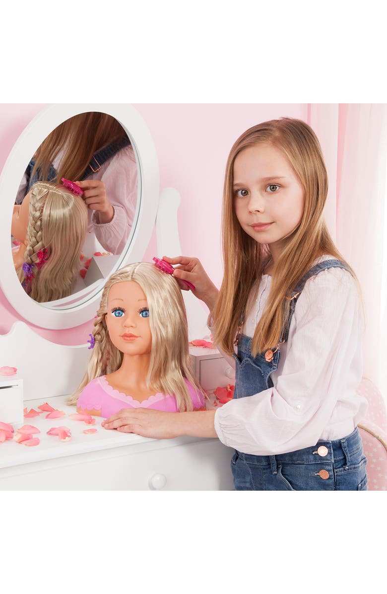 Bayer Design Charlene Styling Head 27cm with Blonde Hair, Makeup and Accessories, Alternate, color, Multicolored