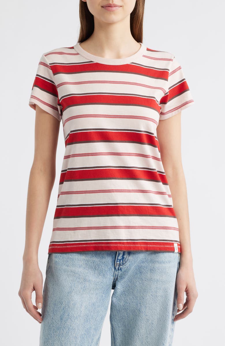 rag & bone The Slub Stripe T-Shirt, Main, color, Pnkmt