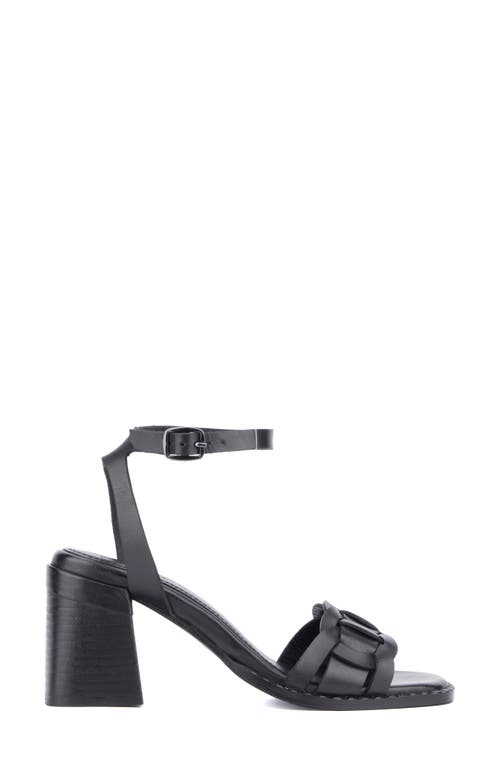 Vintage Foundry Olenna Block Heel Ankle Strap Sandal In Black