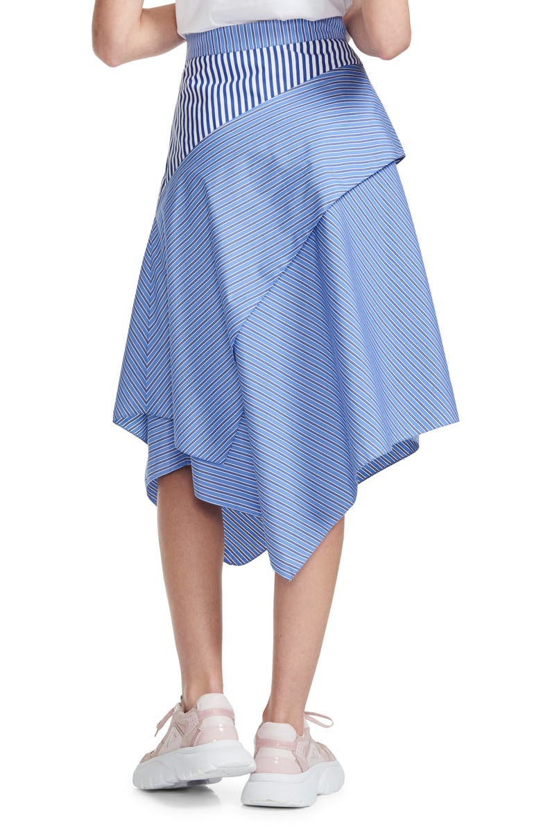 maje Jim Stripe Asymmetrical Tiered Skirt, Alternate, color, 