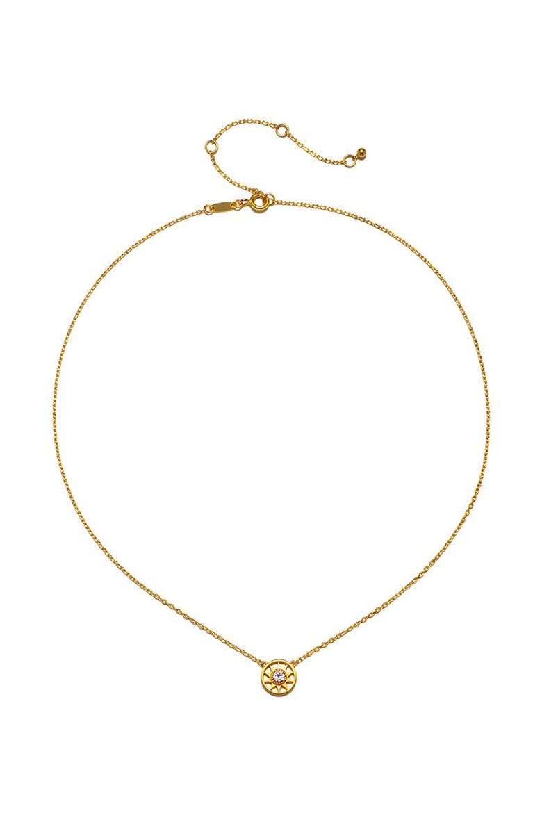 New Day White Topaz Sun Necklace, Alternate, color, Gold