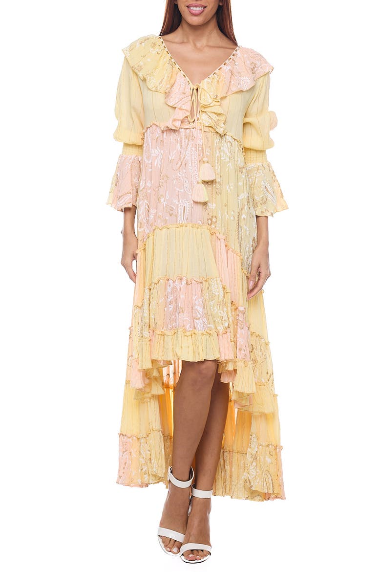 Long Sleeve High-Low Maxi Dress, Main, color, YELLOW