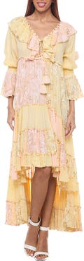 RANEES Long Sleeve High-Low Maxi Dress
