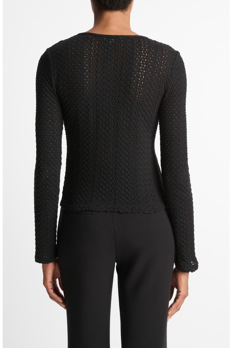 Open Stitch Cardigan, Alternate, color, BLACK