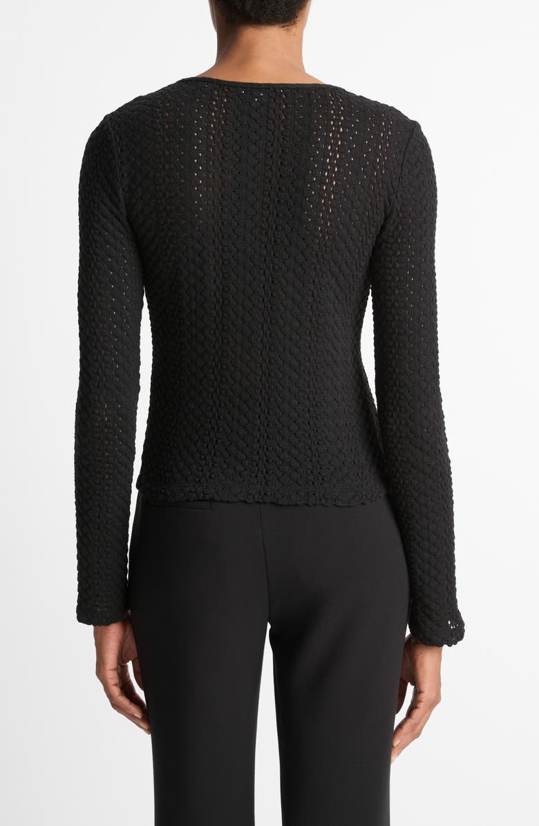 Vince Open Stitch Cardigan, Alternate, color, Black
