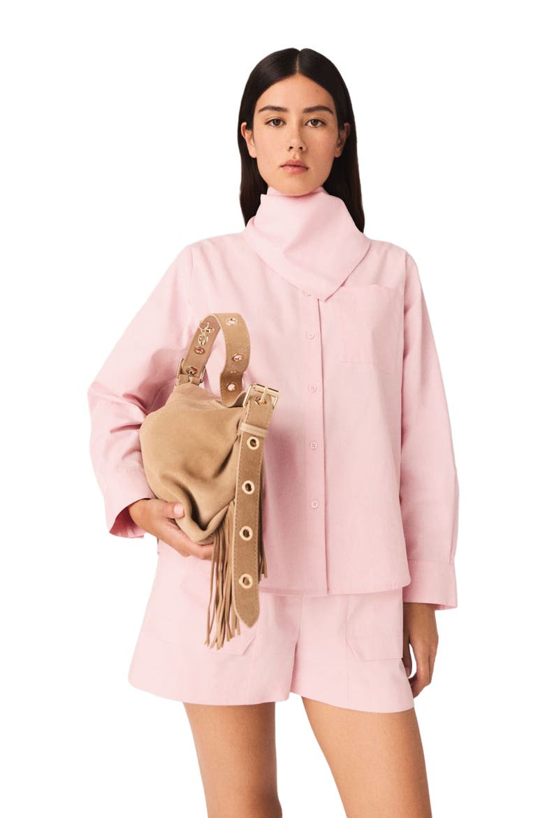 Shirt with removable scarf, Main, color, Pink