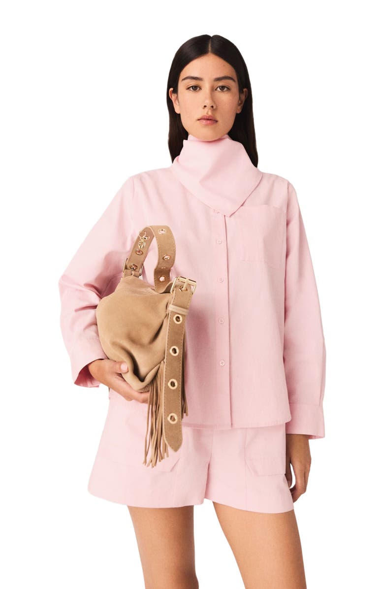 maje Shirt with removable scarf, Main, color, Pink