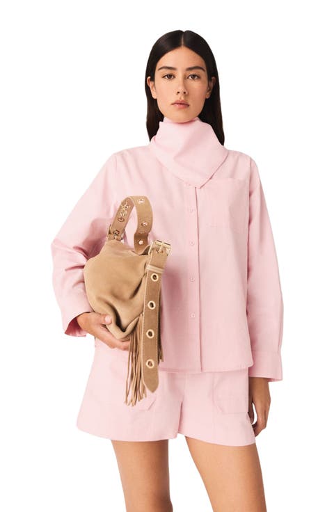 Shirt with removable scarf