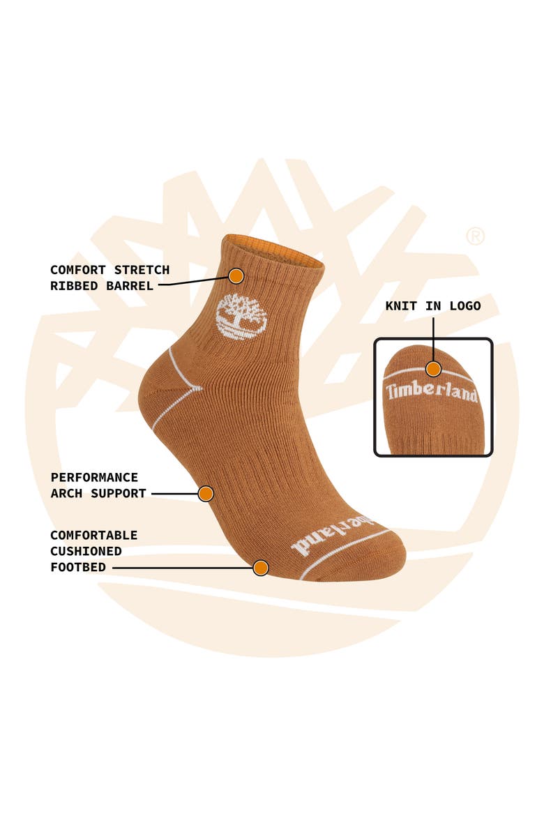 Assorted 3-Pack Logo Quarter Socks, Alternate, color, WHEAT