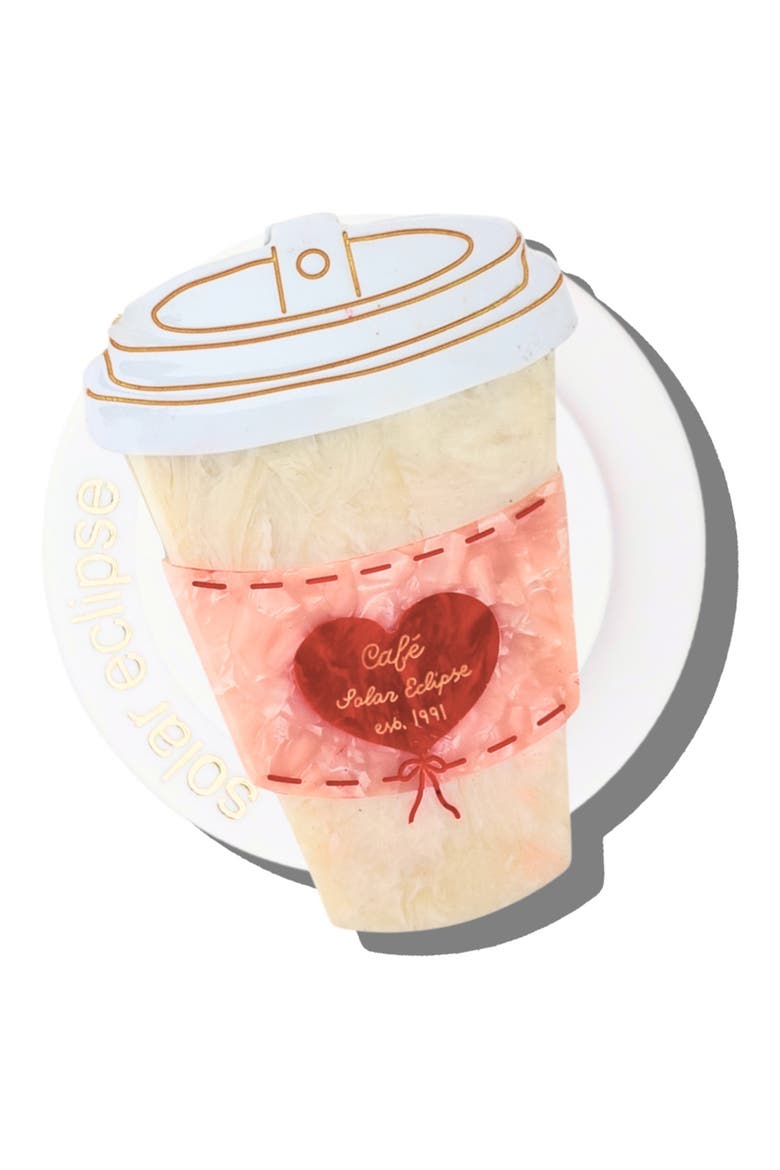 Hand Painted Café Coffee Phone Grip, Main, color, RED