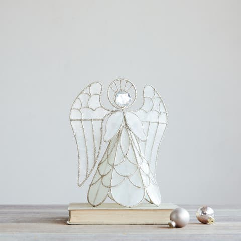 Iron Angel Tree Topper with Acrylic Crystal