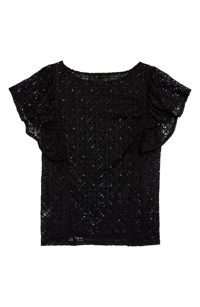Halogen<sup>®</sup> Flutter Sleeve Stretch Lace Top, Alternate, color,