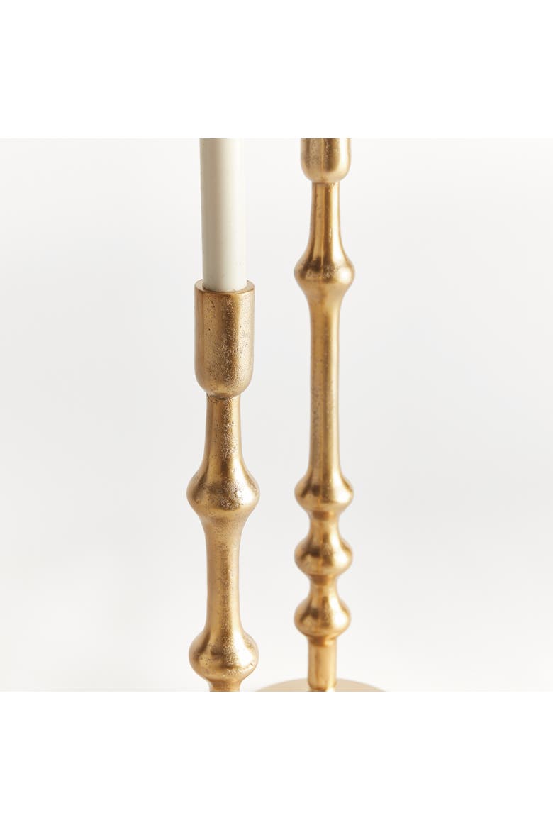 Nicholas Taper Holders, Set of 2 - Gold Cast Aluminum, Alternate, color, Gold