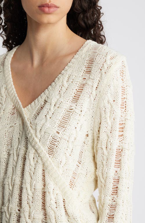 MANGO MANGO NAVAL OPENWORK CABLE KNIT SWEATER 