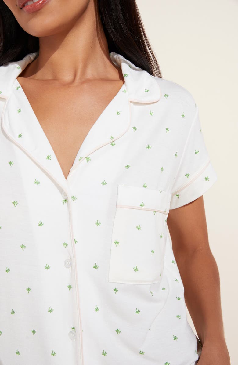 Eberjey Giving Palm Short Pajamas, Alternate, color,
