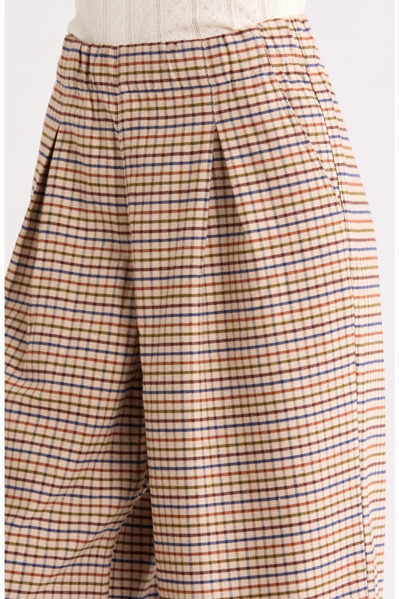 Allison Pleated Moleskin Wide Leg Trousers, Alternate, color, FALL CHECK