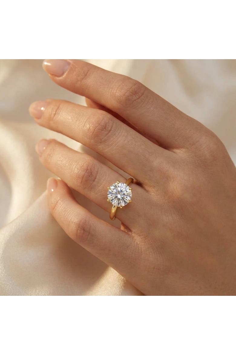 Certified 3Ct Diamond Solitaire Gold Engagement Ring Lab Grown, Alternate, color, 14k Yellow Gold